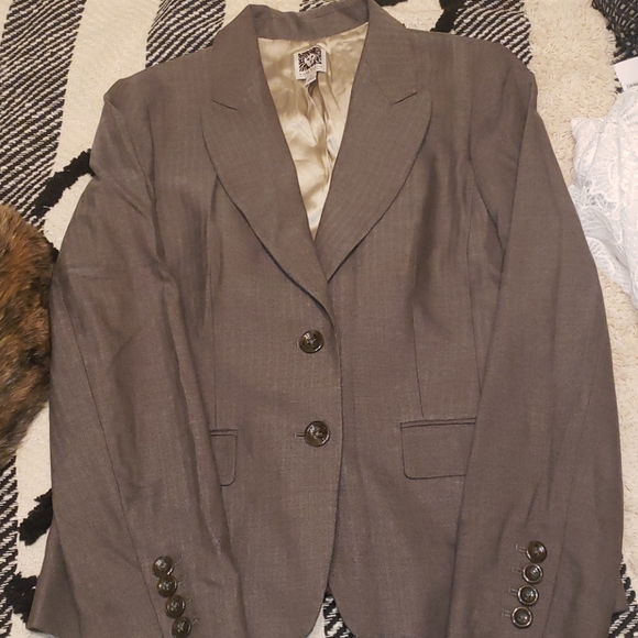 Anne Klein 10 brown tweed blazer - Picture 1 of 3